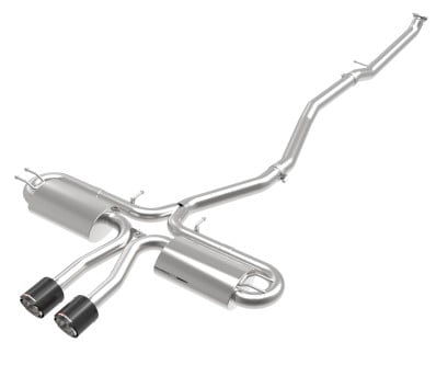 afe takeda 3in 304 ss cat-back exhaust system w/ carbon tips 2017+ honda civic si (4dr) i4 1.5l (t) 49-36621-1c