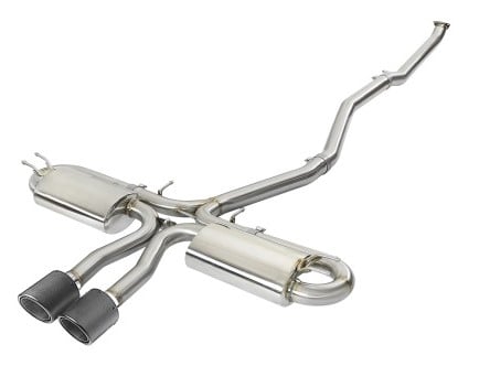 afe takeda 3in 304 ss cat-back exhaust system w/carbon fiber tips 17+ honda civic si (4dr) i4 1.5l 49-36621-c