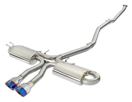 afe takeda 3in 304 ss cat-back exhaust system w/ blue tips 2017+ honda civic si 4dr i4 1.5l (t) 49-36621-l