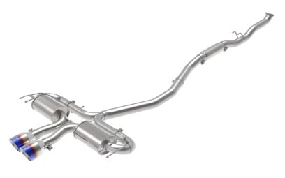 afe takeda 3in 304 ss cat-back exhaust system w/blue flame tips 17-20 honda civic sport l4-1.5l (t) 49-36624-l