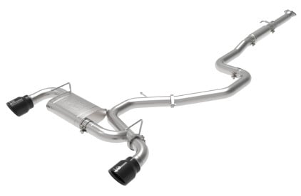 afe takeda exhaust cat-back 19-20 hyundai veloster n 304ss black dual tips exhaust 49-37010-b