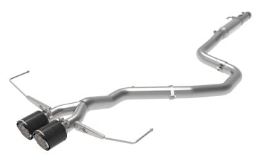 afe takeda exhaust cat-back 19-20 hyundai veloster 304ss carbon fiber dual tips exhaust 49-37011-c