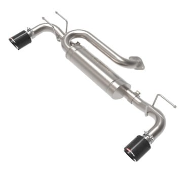 afe 19-22 mazda 3 l4 2.5l takeda 3in to 2-1/2in 304 ss axle-back exhaust w/ carbon fiber tip 49-37023-c