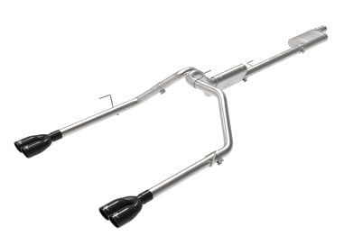 afe vulcan series 3in-2-1/2in 304 ss cat-back 2020 jeep gladiator (jt) v6-3.6l w/ black tips 49-38084-b