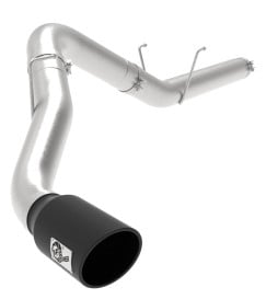 afe large bore-hd 5in 409ss dpf-back exhaust system w/black tip 19-20 ram diesel trucks l6-6.7l (td) 49-42075-b