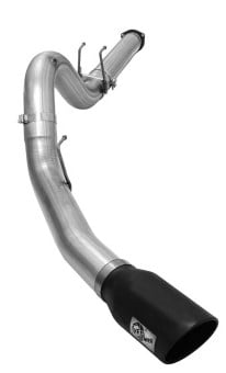 afe machforce xp exhaust 5in dpf-back stainless steel exht 2015 ford turbo diesel v8 6.7l black tip 49-43064-b