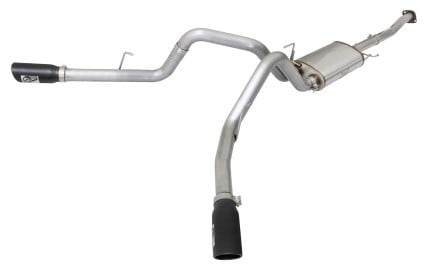 afe machforce xp exhaust 3in ss dual side exit cb w/ black tips 15 ford f150 ecoboost v6-2.7l/3.5l 49-43070-b