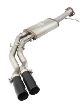 afe rebel series exhaust ss front side exit cb w/ black tips 10-14 ford f150 ecoboost v8 6.2l 49-43071-b