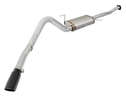 afe machforce xp exhaust 3in-3.5in ss single side exit cb w/ black tips 15 ford f150 v8 5.0l cc/sb 49-43073-b