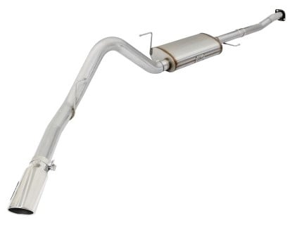 afe machforce xp exhaust 3in-3.5in ss single side ext cb w/ polished tips 15 ford f150 v8 5.0l cc/sb 49-43073-p