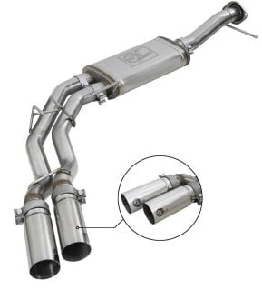 afe rebel series 3in. to 2.5in. 409 ss c/b exhaust 11-14 ford f-150 v6-3.5l (tt) - polished tip 49-43078-p
