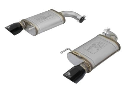 afe machforce xp 2.5in 409 stainless axle back exhaust w/ black tips 15-17 ford mustang i4-2.3l (t) 49-43085-b