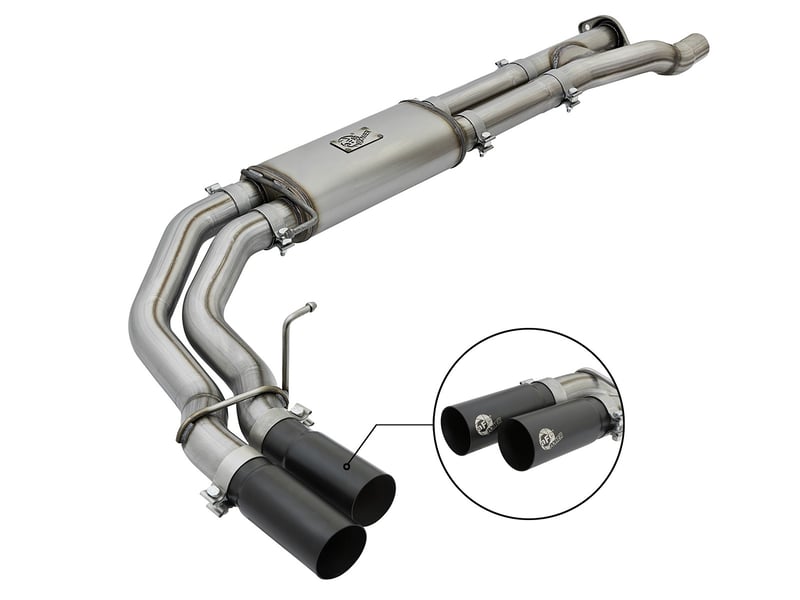 afe power rebel series 3in 409 ss cat back exhaust w/ black tips 17-20 ford f-150 raptor v6-3.5l 49-43091-b