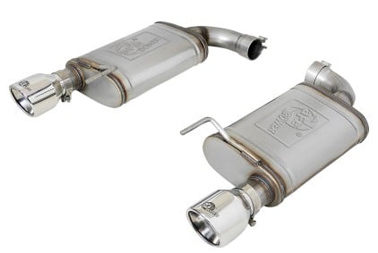 afe mach force-xp ss axle back exhaust w/polished tips 15-17 ford mustang gt v8-5.0l 49-43105-p