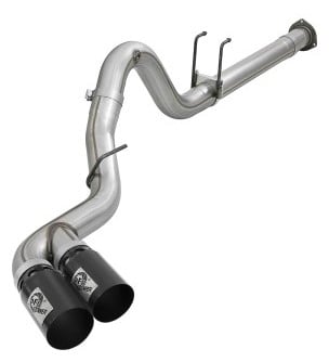 afe power 15-16 ford f250/f350 6.7l diesel rebel xd 4in 409 ss dpf-back exhaust system - black tips 49-43121-b