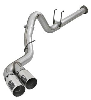 afe power 15-16 ford f250/f350 6.7l diesel rebel xd 4in 409 ss dpf-back exhaust system - pol tips 49-43121-p