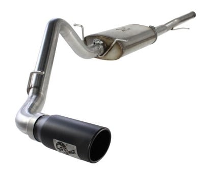 afe machforce xp exh cb, gm silverado/sierra 1500 2014 v*-5.3/6.2l black tip 49-44038-b