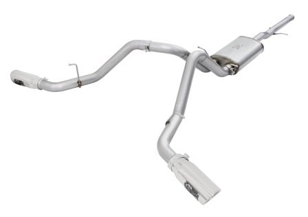 afe mach force-xp exhaust 3in cat-back ss 14-15 gm 1500 trucks 4.3l/5.3l dual split w/ polished tip 49-44057-p