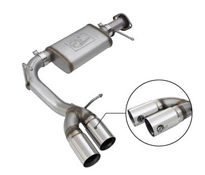 afe rebel series cb 3in middle side exit ss exht w/polish tips 15-17 chevy colorado / gmc canyon 49-44061-p