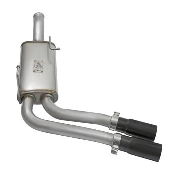 afe rebel series cb middle-side exit ss exhaust w/ black tips 09-16 gm silverado/sierra v6/v8 49-44070-b