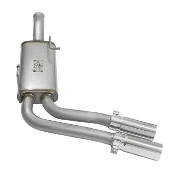 afe rebel series cb middle-side exit ss exhaust w/ polished tips 09-16 gm silverado/sierra v6/v8 49-44070-p