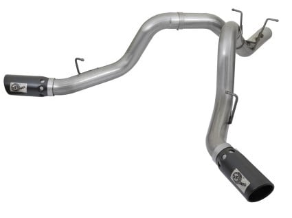 afe large bore-hd 4in 409-ss dpf-back exhaust w/dual black tips 2017 gm duramax v8-6.6l (td) l5p 49-44086-b