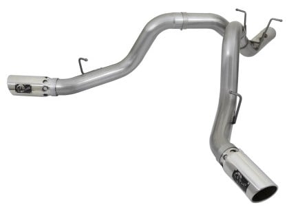 afe large bore-hd 4in 409-ss dpf-back exhaust w/dual polished tips 2017 gm duramax v8-6.6l (td) l5p 49-44086-p