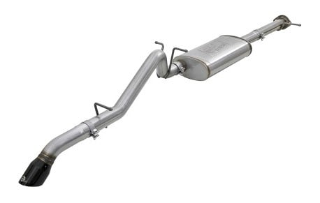 afe mach force-xp hi-tuck 3in. 409 ss c/b exhaust 15-18 gm colorado/canyon l4-2.5l/v6-3.6l - blk tip 49-44099-b