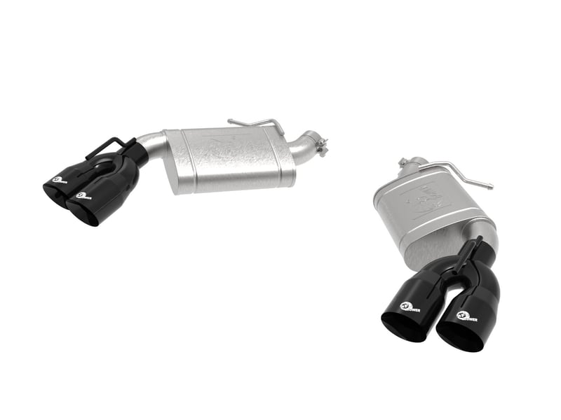 afe power mach force-xp 3in axle-back exhaust 16-22 chevrolet camaro ss v8 6.2l w/mufflers - black 49-44119-b