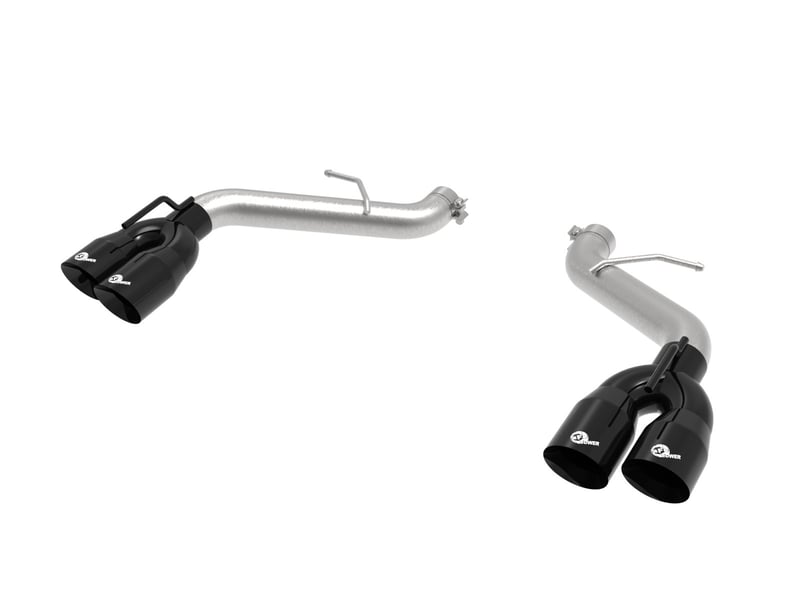 afe power mach force-xp 3in axle-back exhaust 16-22 chevrolet camaro ss v8 6.2l w/o mufflers - black 49-44119nm-b