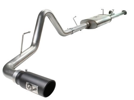 afe machforce xp exhaust cat-back ss-409 07-09 toyota tundra v8-5.7l w/ black tip 49-46006-b