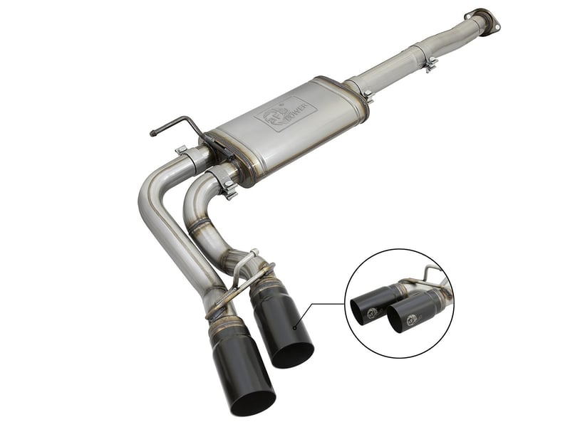 afe power rebel series 3in 409ss cat-back exhaust w/ black tips 05-15 toyota tacoma v6-4.0l 49-46033-b