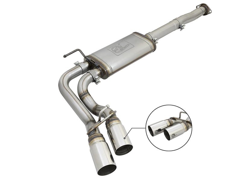 afe power rebel series 3in ss cat-back exhaust w/ polished tips 2005-2015 toyota tacoma v6-4.0l 49-46033-p