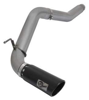 afe large bore hd 5in dpf-back ss exhaust w/ black tip 2016 nissan titan 5.0l v8 (td) cc sb 49-46112-b