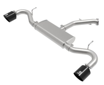 afe takeda series 2.5in 409 ss axle-back exhaust 18-20 hyundai elantra gt l4-1.6l(t) w/ black tips 49-47016-b