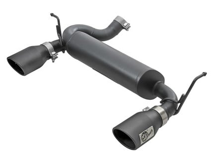 afe rebel series 2.5in 409 ss axle-back exhaust w/ black tips 2007+ jeep wrangler (jk) v6 3.6l/3.8l 49-48061-b