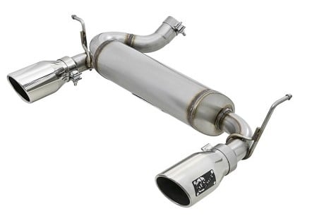 afe rebel series 2.5in 409 ss axle-back exhaust w/polished tips 07+ jeep wrangler (jk) v6 3.6l/3.8l 49-48061-p