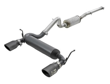 afe rebel series 2.5in 409 ss cat-back exhaust w/ black tips 2007+ jeep wrangler (jk) v6 3.6l/3.8l 49-48062-b