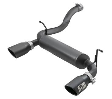 afe rebel series 2.5in 409 ss axle-back exhaust w/ black tips 2018+ jeep wrangler (jl) v6 3.6l 49-48067-b