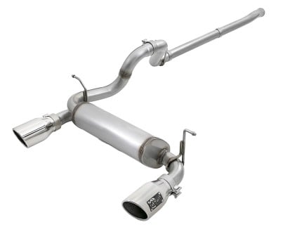 afe rebel series 2.5in 409 ss cat-back exhaust w/ polished tips 18-19 jeep wrangler (jl) v6 3.6l 49-48076-p