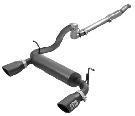 afe rebel series 409 stainless steel cat-back exhaust 18-21 jeep wrangler jl 2.0l (t) - black tip 49-48096-b