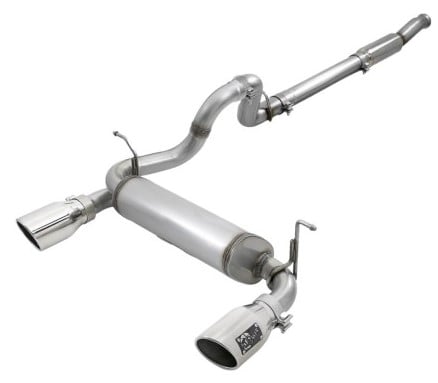 afe rebel series 409 stainless steel cat-back exhaust 18-21 jeep wrangler jl 2.0l (t) - polished tip 49-48096-p