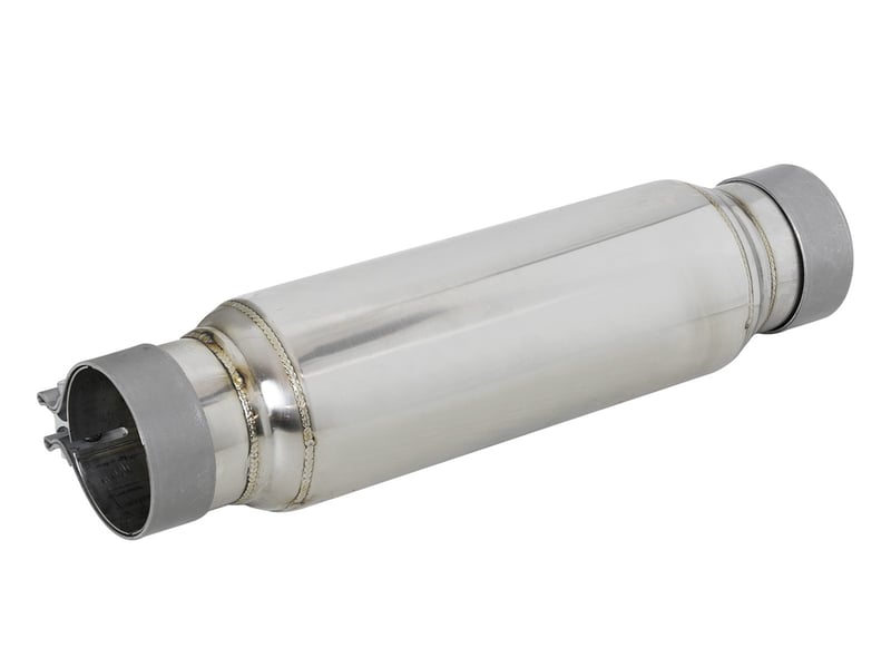 afe mach force-xp 409 ss resonator 3in. inlet/outlet / 4in. diameter / 12in. body / 16in. length 49m10001