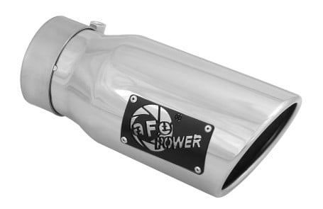 afe mach force-xp 3in inlet x 4in outlet x 9in length 304 stainless steel exhaust tip polished 49t30401-p09