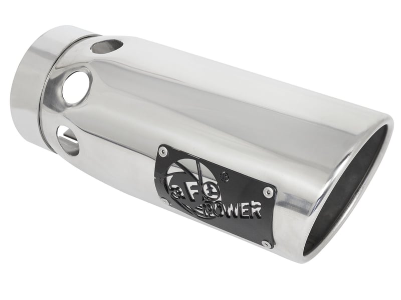 afe power intercooled tip stainless steel - polished 4in in x 5in out x 12in l bolt-on 49t40501-p121