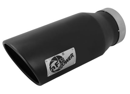 afe diesel exhaust tip bolt on black 4in inlet x 6in outlet x 15in - left 49t40602-b15
