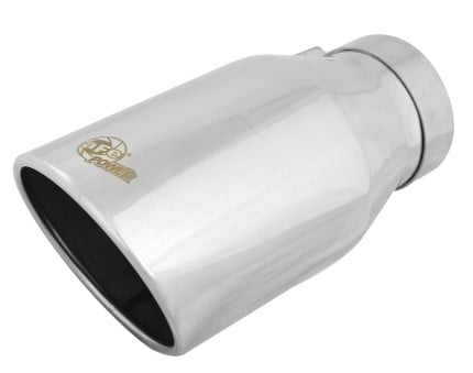 afe diesel exhaust tip bolt on polished 4in inlet x 6in outlet x 12in length 49t40604-p12