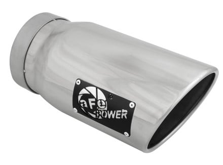 afe diesel exhaust tip bolt on polished 5in inlet x 6in outlet x 12in long 49t50601-p12