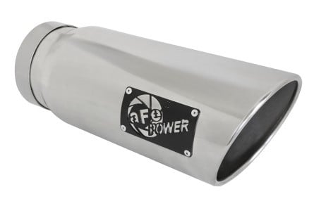 afe machforce-xp 5in inlet x 6in outlet x 15in length polished exhaust tip 49t50601-p15