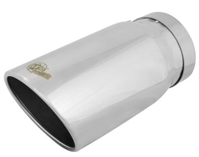 afe universal bolt on exhaust tip polished 5in inlet x 6in outlet x 12in long 49t50604-p12